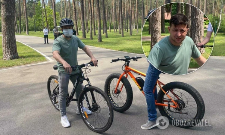 Владимир Зеленский встретился с журналистами в лесу на велосипедах (ФОТО)