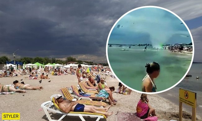 По пляжу Одессы пронесся огромный смерч