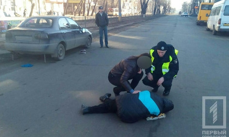 В Кривом Роге женщина за рулём Daewoo сбила пенсионерку