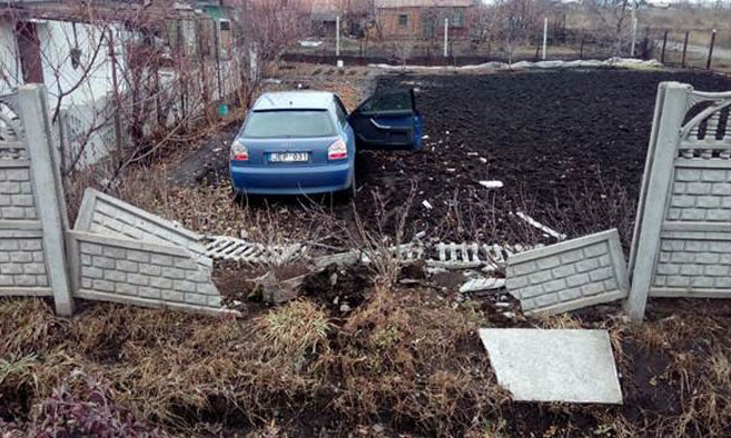 В Терновском районе иномарка въехала в огород