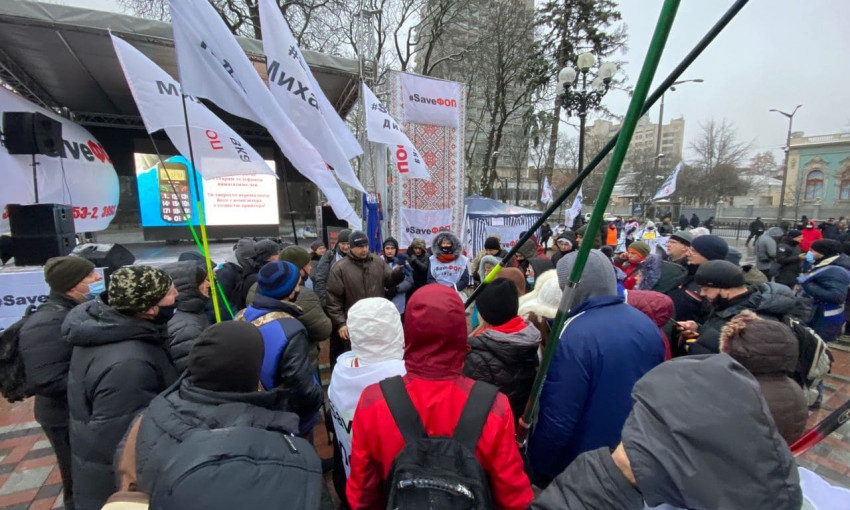 Предприниматели продолжают протестовать в центре Киева