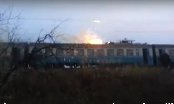 Появилось видео пожара в электричке