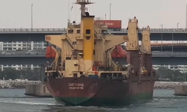 Российский сухогруз протаранил мост в Южной Корее (ВИДЕО)