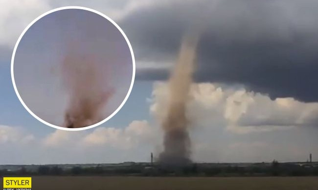 Под Одессой наблюдали пугающий смерч (ВИДЕО)