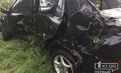 В Кривом Роге возле Восточного-1 легковушка вылетела в кювет