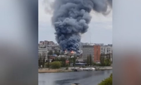 В центре Винницы масштабный пожар (ВИДЕО)