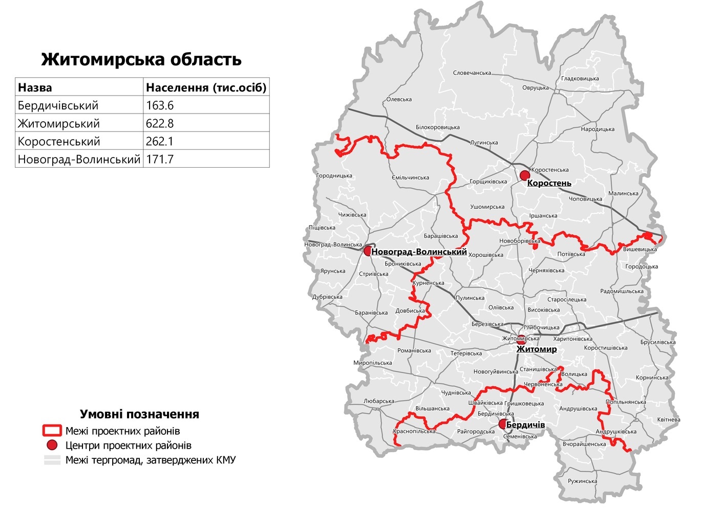 Карта житомирской области с районами и селами на русском языке