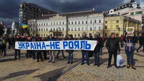 В Киеве украинцы вышли на В Киеве украинцы вышли на