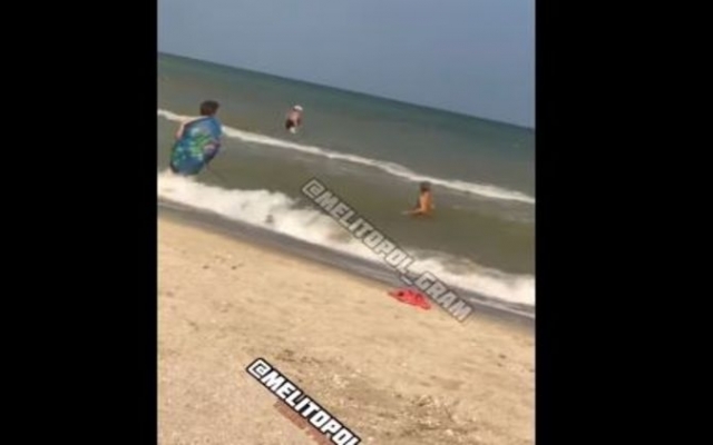 На Запорожском курорте бабушка купала внука в море на поводке (ВИДЕО) Фото № 0 На Запорожском курорте бабушка купала внука в море на поводке (ВИДЕО) Фото № 0